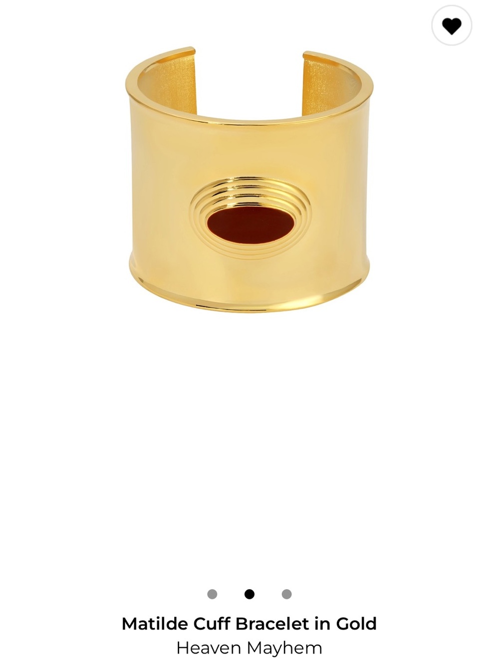 Heaven Mayhem Gold Oval Accent Cuff Bracelet